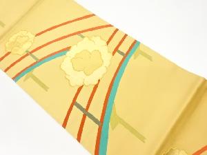 リサイクル　引箔橋に花模様織出し袋帯